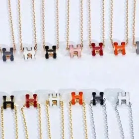 Hermes colorful pendant necklace-1430