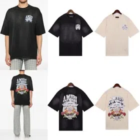 Amiri Fashion Logo-print stretch-knit T-shirts-1629