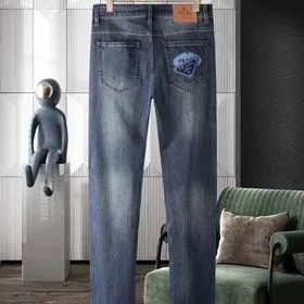 Prada New style printed men's washed jeans trousers-2463
