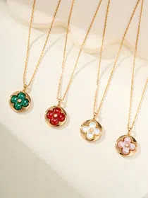Louis Vuitton LV four-leaf clover diamond necklace-3783