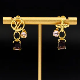 Louis Vuitton LV metal flower claw diamond earrings-3806