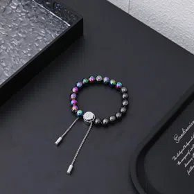 Louis Vuitton LV metal beaded engraved letters and flowers colorful beads bracelet-4047