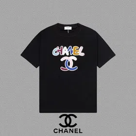 Chanel Cotton printed loose short-sleeved T-shirt (2 styles)-2784