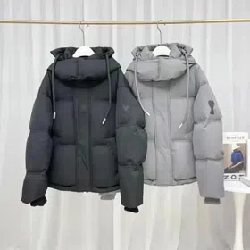 Amiri hooded down jacket mid-length new loose versatile thickened white duck down-4350