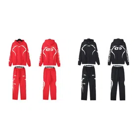 Hellstar Hooded Long-Sleeve Pullover Sweatshirt and Sweatpants Set-4551
