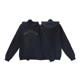 Sp5der Long-Sleeve Letter and Number Hooded Sweatshirt-4584