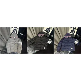 THOM BROWNE hooded nylon flight jacket down jacket-4775