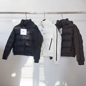 ALO Thick and warm down jacket with woven ribbon hood-4900