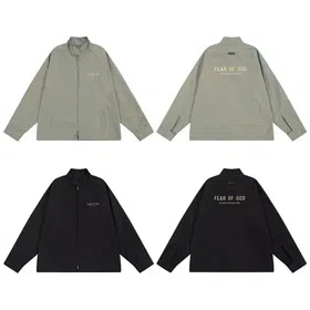 ESSENTIALS New Flocked Letter Loose-Fit Jacket-5065