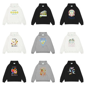 Casablanca letter pattern hooded long-sleeved sweatshirt-5138