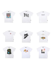 Palm Angels crew neck cotton short-sleeved T-shirt with palm tree print-5180