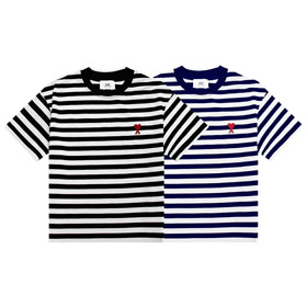AMIPARIS new collection: striped T-shirt with heart embroidery-5198