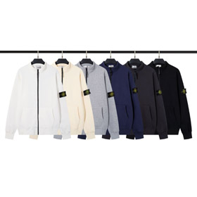 Stone Island zip-up stand-collar thickened sweatshirt-5237