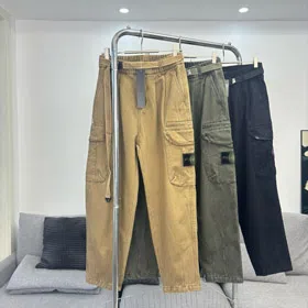 Stone Island Embroidered Loose Straight-Leg Casual Multi-Pocket Cargo Pants-5238