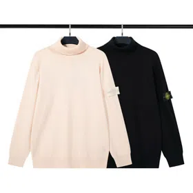 Stone Island Ghost Series High-Neck Long-Sleeve Knitted Wool Sweater-5258