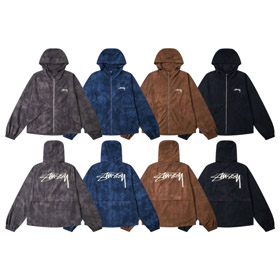 Stussy new casual loose-fitting letter print windbreaker hooded jacket-5274