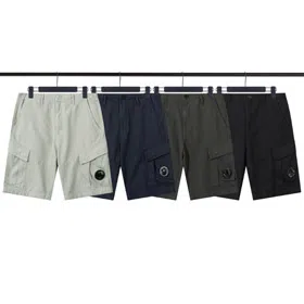 C.P Company solid color trendy brand logo athletic hip-hop shorts-5288