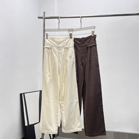 Miu Miu drawstring waist casual trousers with a relaxed, flowing fit-5302