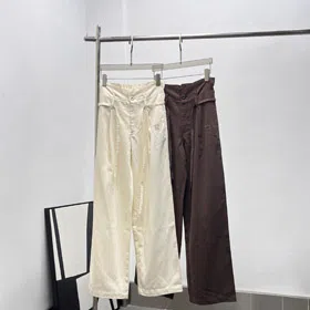 Miu Miu drawstring waist casual trousers with a relaxed, flowing fit-5302