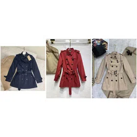 Burberry fitted double-breasted short trench coat with a cinched waist-5342