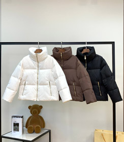 Prada new minimalist loose-fitting stand-collar zip-up down jacket-5358