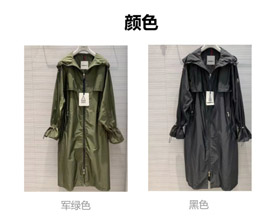 Moncler new mid-length trench coat with a fitted waist-cinching design and sun protection-5361