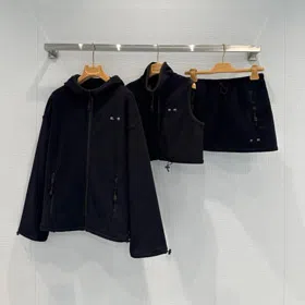 Miu Miu new collection set Embroidered logo fleece hooded zip-up jacket-5363
