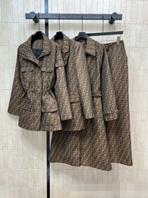 Fendi's new casual jacquard fitted suit set-5365