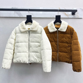 Polo Ralph Lauren new patchwork shearling collar corduroy cotton jacket-5380