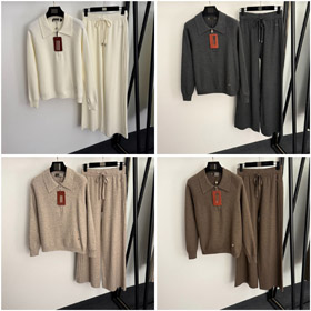 Loro Piana new half-zip turtleneck knitted sweater and trousers-5406