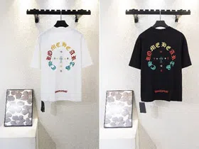 Chrome Hearts CH new colorful Sanskrit letter embroidered short-sleeved T-shirt-5418