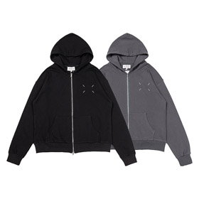 Maison Margiela new loose-fitting terry cloth cardigan zip-up hoodie sweatshirt-5429