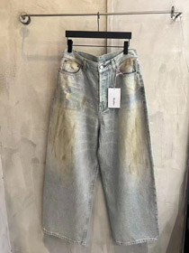 Acne Studios splatter-paint dyed denim straight-leg casual trousers-5440