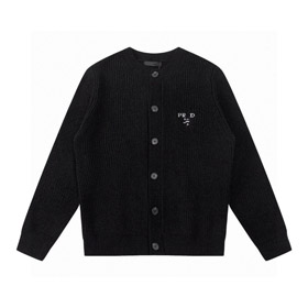 Prada cardigan sweater with embroidered logo on the chest-5455