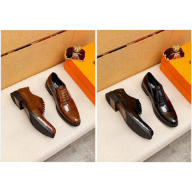 Hermès new classic calfskin lace-up business shoes-5507