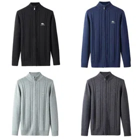 Lacoste Cardigan Zip-Up Turtleneck Sweater-5524