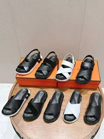 Hermes calfskin round-toe open-toe sandals-5569