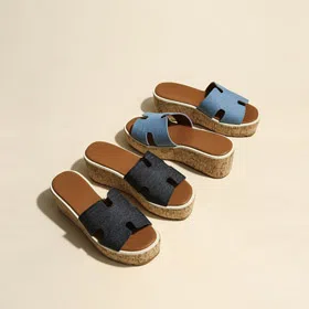 Hermès new platform wedge sandals-5673
