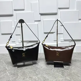 Miu Miu new waxed leather pleated tote bag-5808