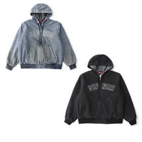 Supreme zippered hooded cotton jacket-5950