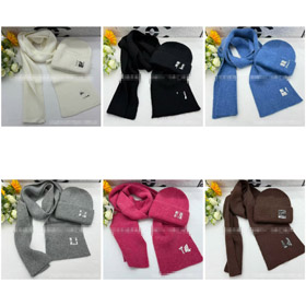 Miu Miu new rabbit fur warm knitted hat and scarf set-5977