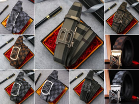 Burberry Louis Vuitton LV automatic buckle genuine leather belt-5995