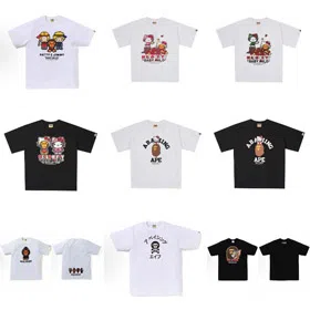 BAPE Baby Milo x Hello Kitty Collab Cartoon Print Short-Sleeve T-Shirt-6040