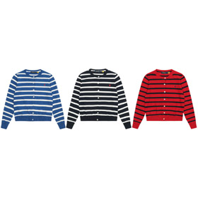 Polo Ralph Lauren Retro Striped Color Block Knit Cardigan Sweater-6303