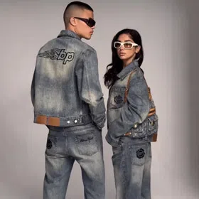 Broken Planet BP New Loose-fitting Washed Denim Jacket and Pants-6383