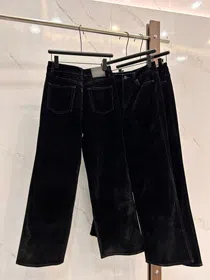 Polo Ralph Lauren flocked high-end velvet wide-leg jeans-6390