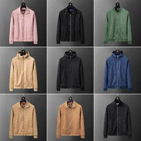 Louis Vuitton Moncler Gucci Monogram Suede Track Jacket-6438