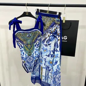 Dolce & Gabbana New Two-Piece Printed Swimsuit-6472