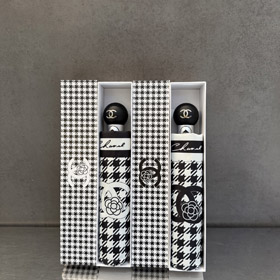 Chanel Houndstooth Camellia Folding Umbrella-6507