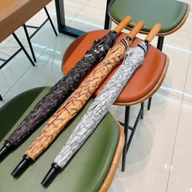 Goya Straight-Shaft Sun Umbrella with Wooden Handle and Black Vinyl Coating-6525